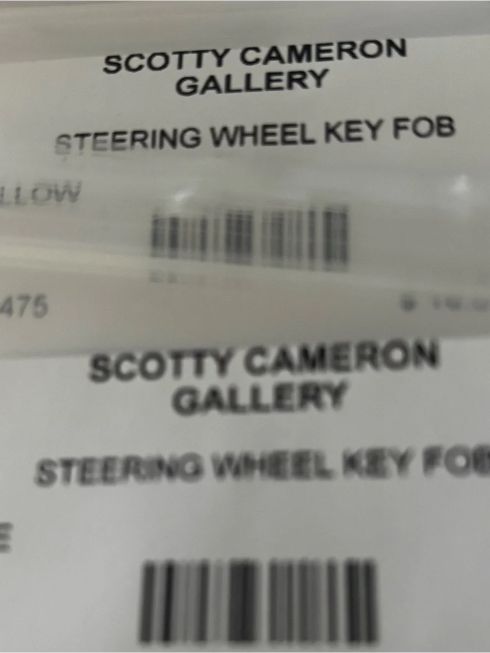 NWT Lot of 2 Scotty Cameron Gallery Key Fob Steering Wheels Yellow & Blue Golf